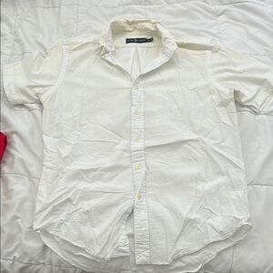 Ralph Lauren White Casual Button Down Shirt